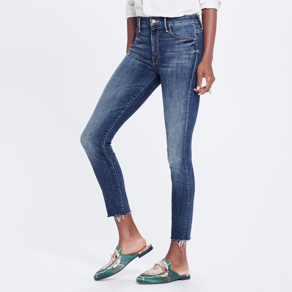 NWT MOTHER High‎ Waisted Looker Ankle Fray in Not Rough Enough 24, 25, 26, 27